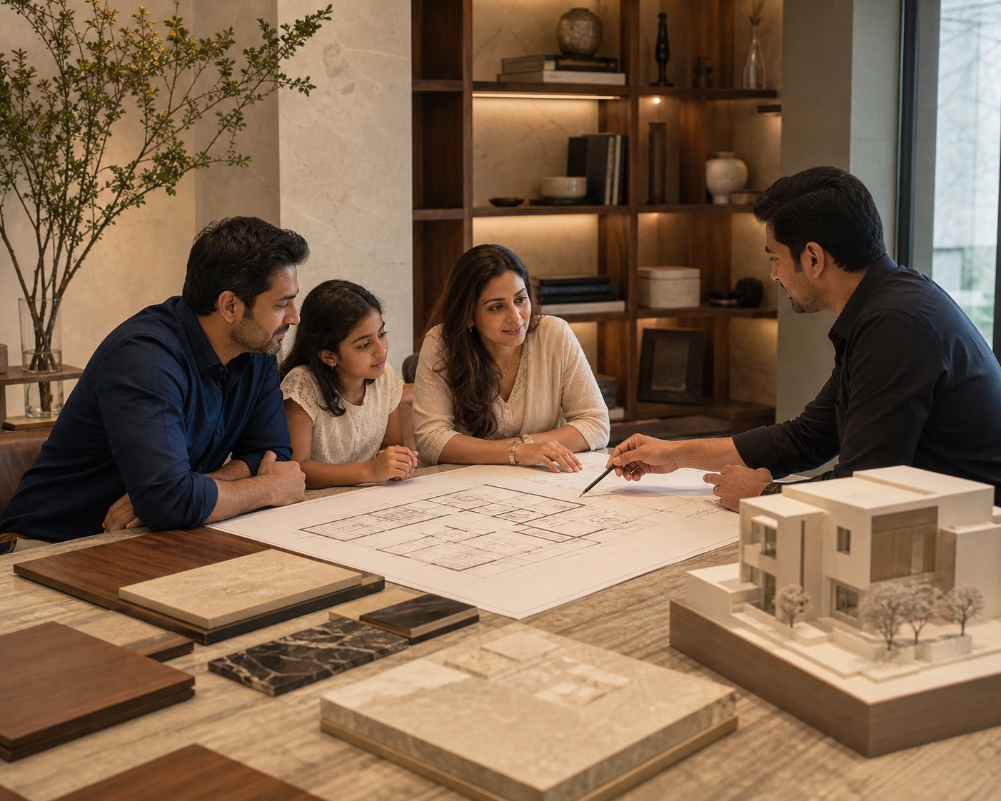 Home design consultation with an architect